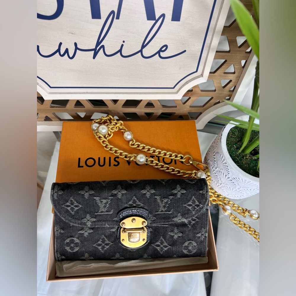 Louis Vuitton Pre-Loved Black Monogram Denim Amel… - image 1